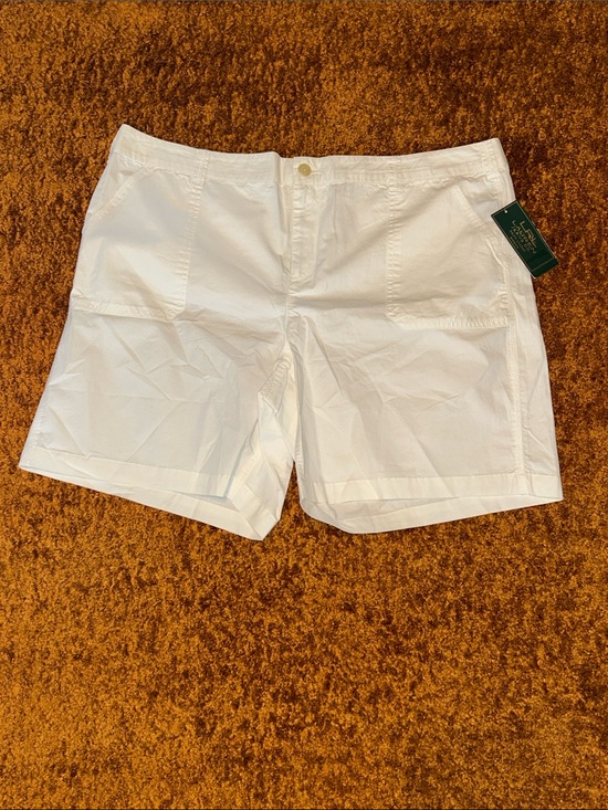 Lauren Ralph Lauren Pants - Lauren Ralph Lauren White Cotton Patch-Pocket Bermuda Shorts